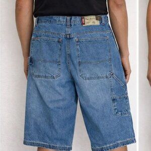 Pepe Cotton Denim Carpenter Blue Jean Shorts 36 waist like new